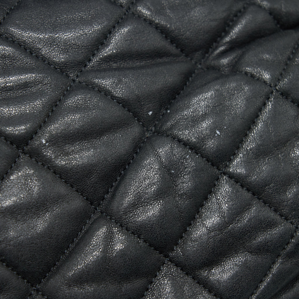 CHANEL QUILTED LEATHER WITH CHAIN SHOULDER BAG BLACK SHW