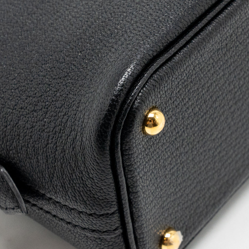HERMES MINI BOLIDE CHEVRE MYSORE BLACK GHW