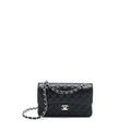 CHANEL SMALL CLASSIC FLAP BAG CAVIAR BLACK SHW (MICROCHIP)