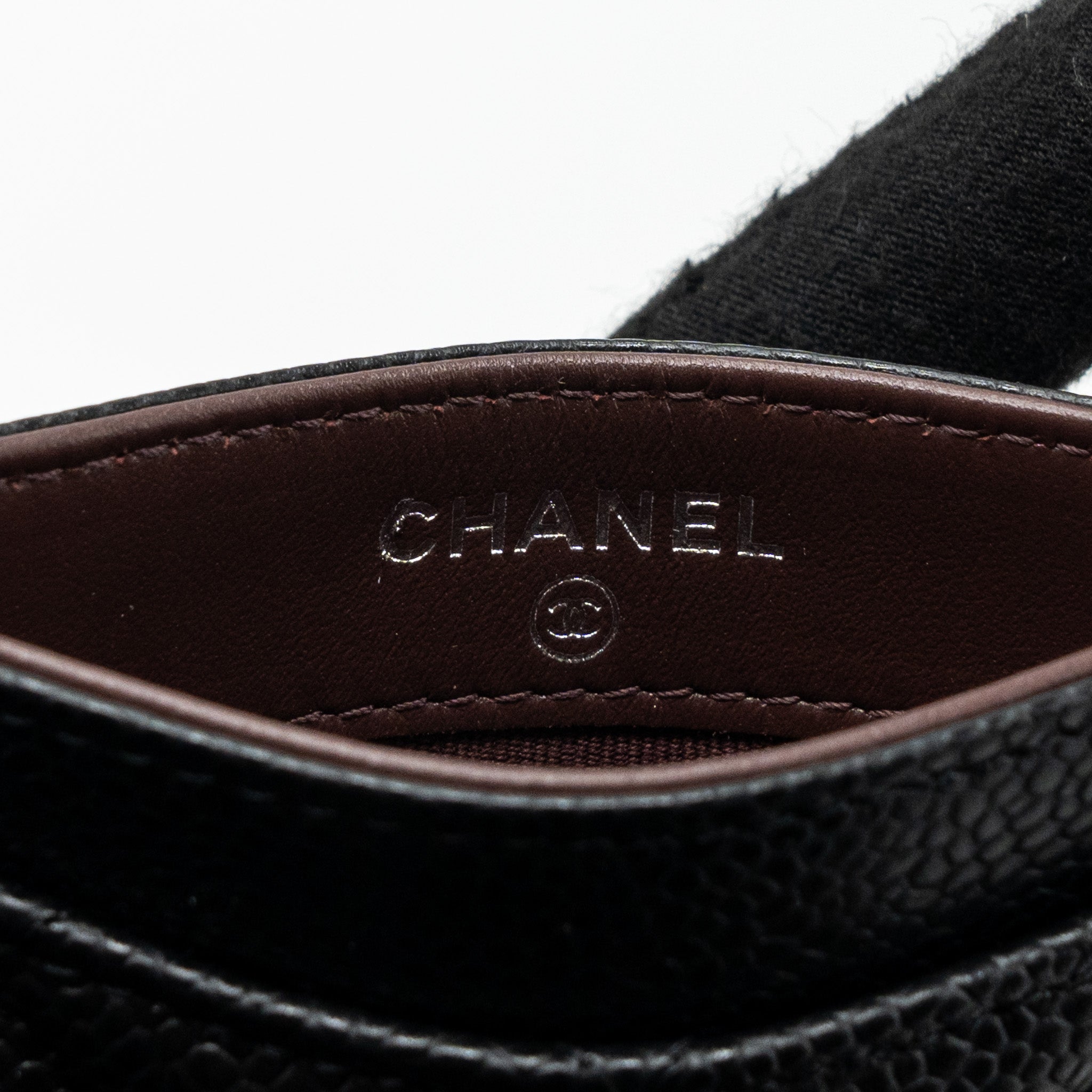 CHANEL CLASSIC CARD HOLDER CAVIAR BLACK SHW( MICROCHIP)