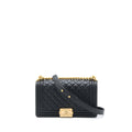CHANEL MEDIUM BOY BAG CALFSKIN BLACK GHW (MICROCHIP)