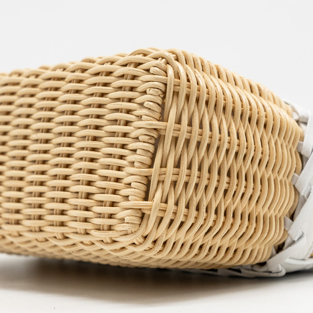 LORO PIANA EXTRA POCKET L19 EAST-WEST RAFFIA OSTRICH WHITE GHW