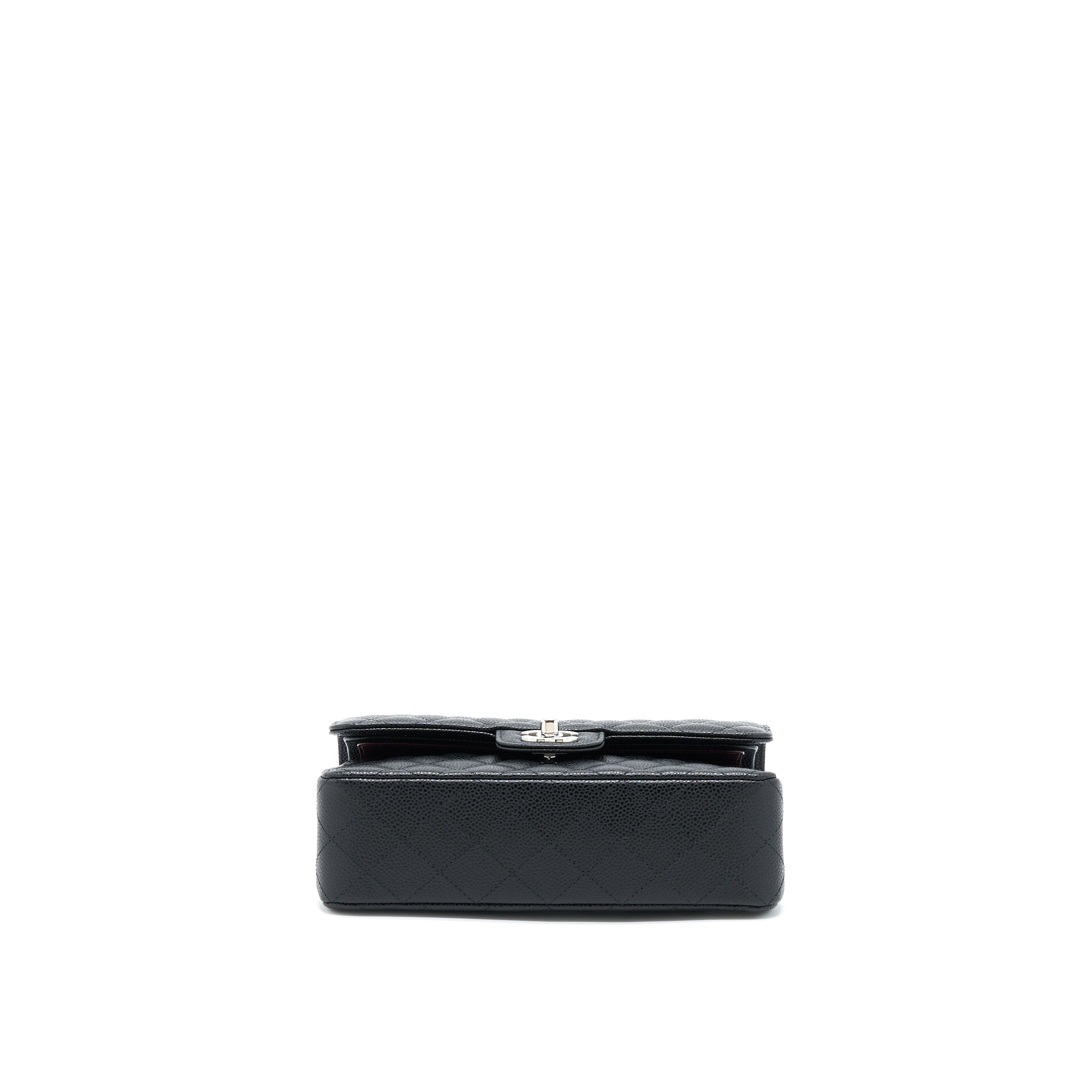 CHANEL SMALL CLASSIC FLAP BAG CAVIAR BLACK SHW (MICROCHIP)