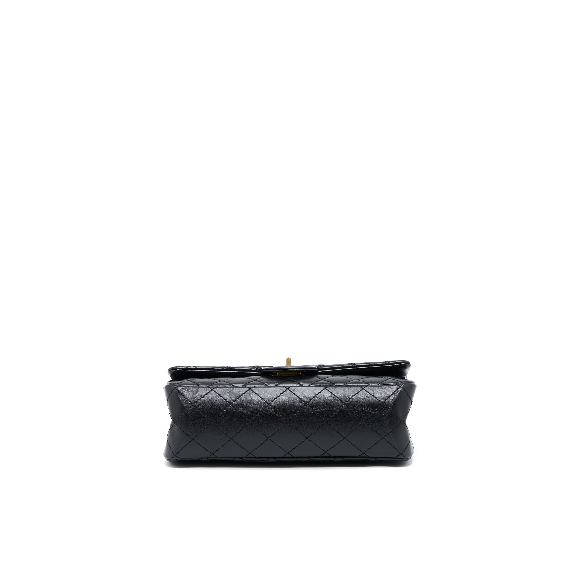 CHANEL SMALL 2.55 REISSUE FLAP BAG AGED CALFSKIN BLACK BRUSHED GHW