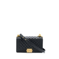 CHANEL MEDIUM BOY BAG CAVIAR BLACK BRUSHED GHW