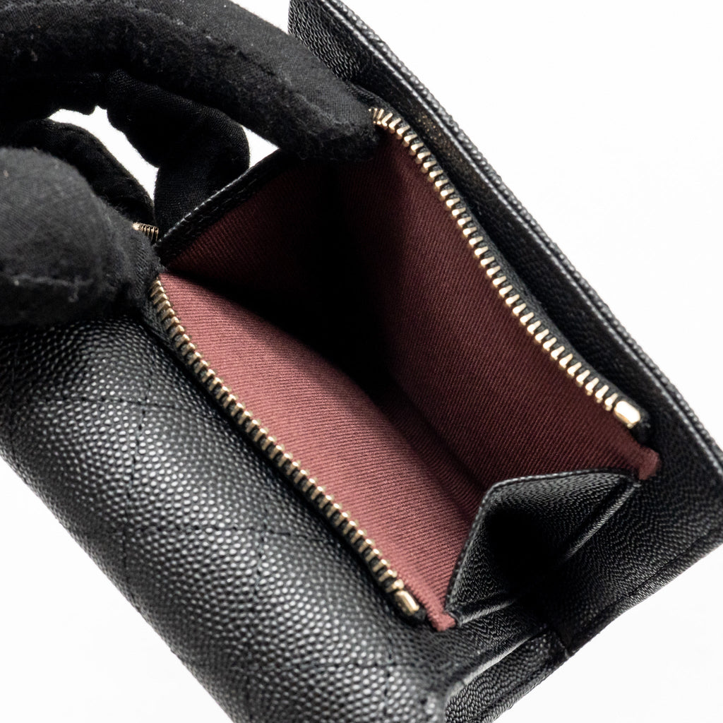 CHANEL 23P MINI CLUTCH WITH CHAIN CAVIAR BLACK LGHW (MICROCHIP)