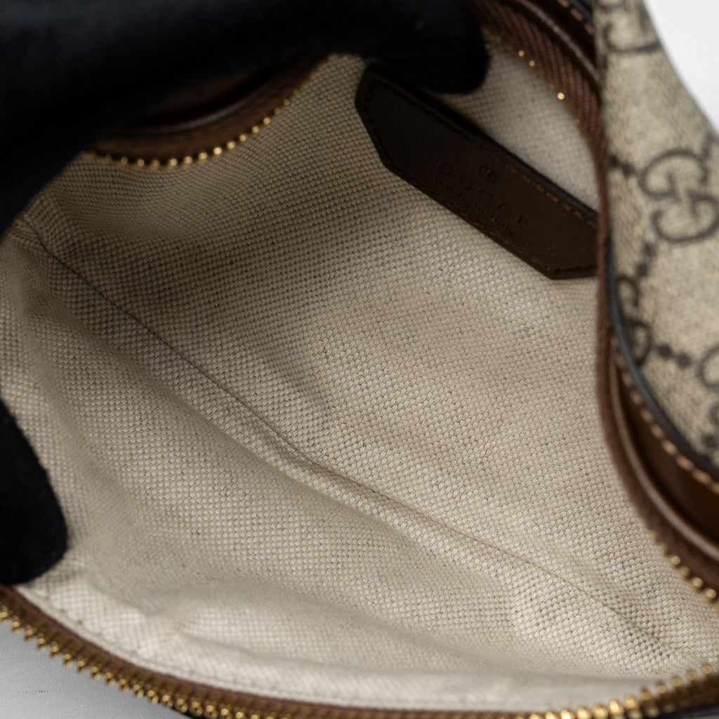 GUCCI BELT BAG INTERLOCKING GG SUPREME CANVAS GHW