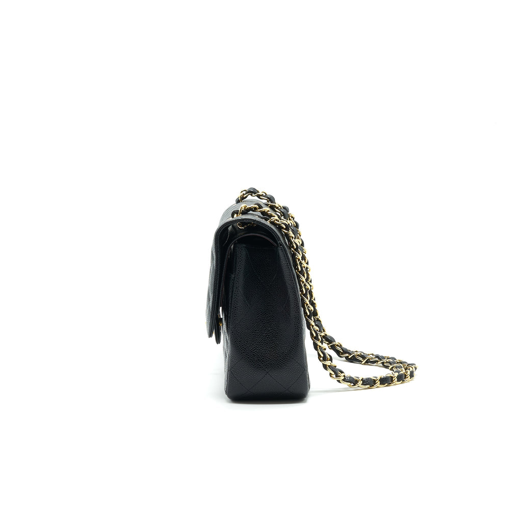 CHANEL CLASSIC JUMBO DOUBLE FLAP BAG BLACK CAVIER GHW