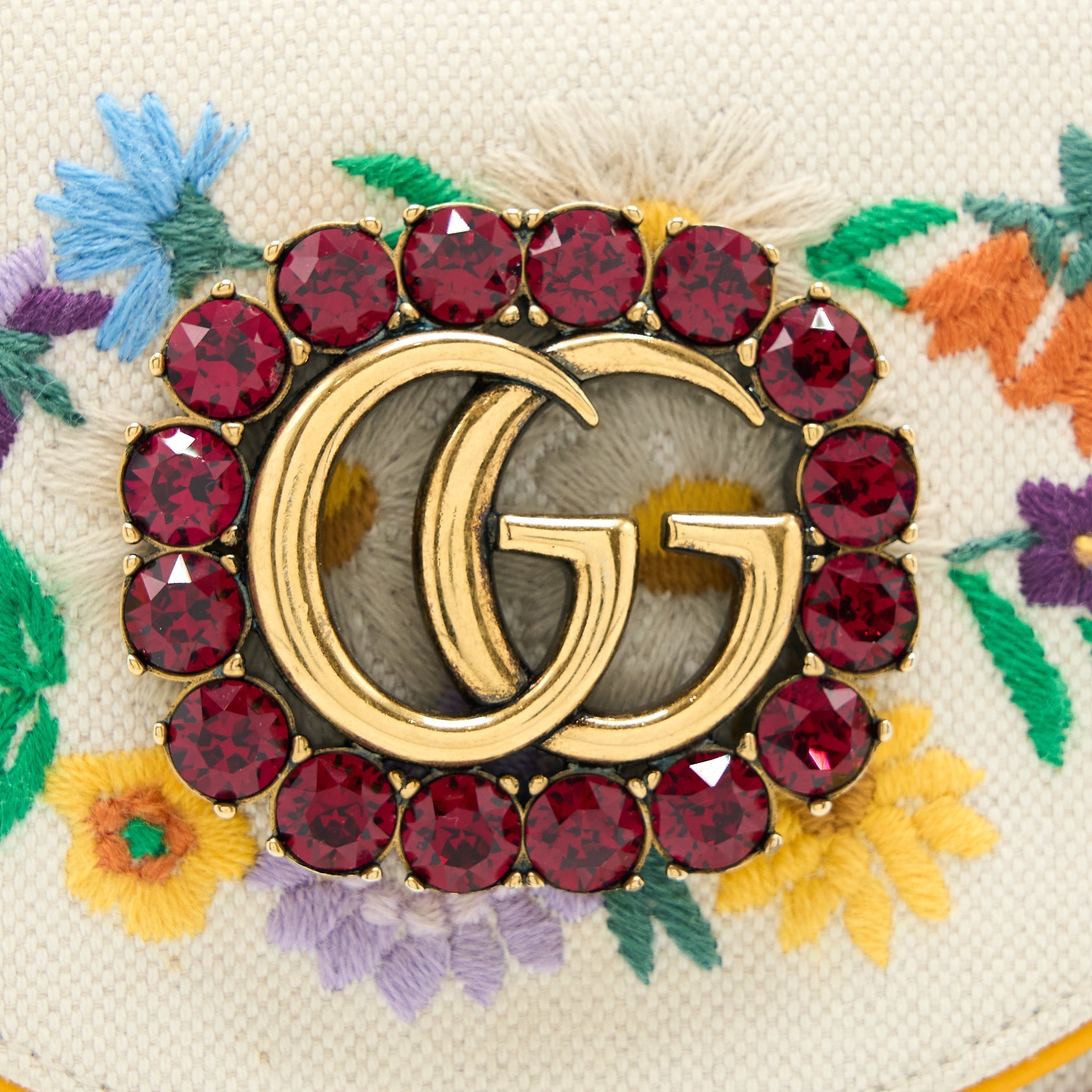 GUCCI CROSSBODY MULTICOLOUR PRINT FABRIC WHITE GHW