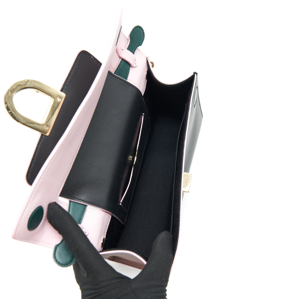 DIOR DIOREVER CLUTCH WITH STRAP PINK AND BLACK LGHW
