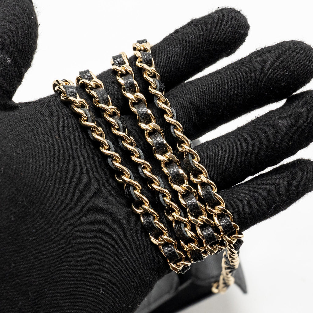 CHANEL 23P MINI CLUTCH WITH CHAIN CAVIAR BLACK LGHW (MICROCHIP)
