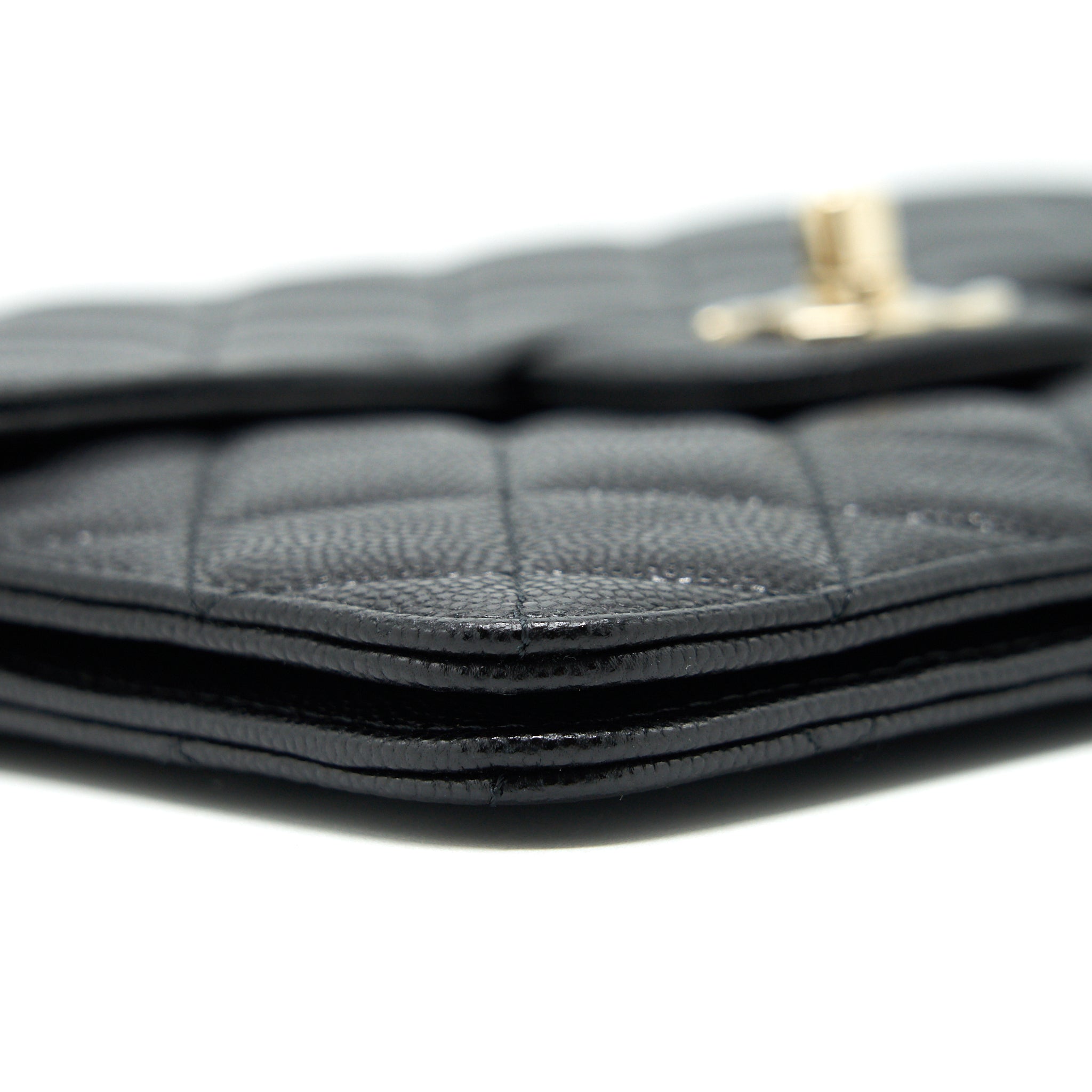 CHANEL FLAP CASE BLACK CAVIAR LGHW