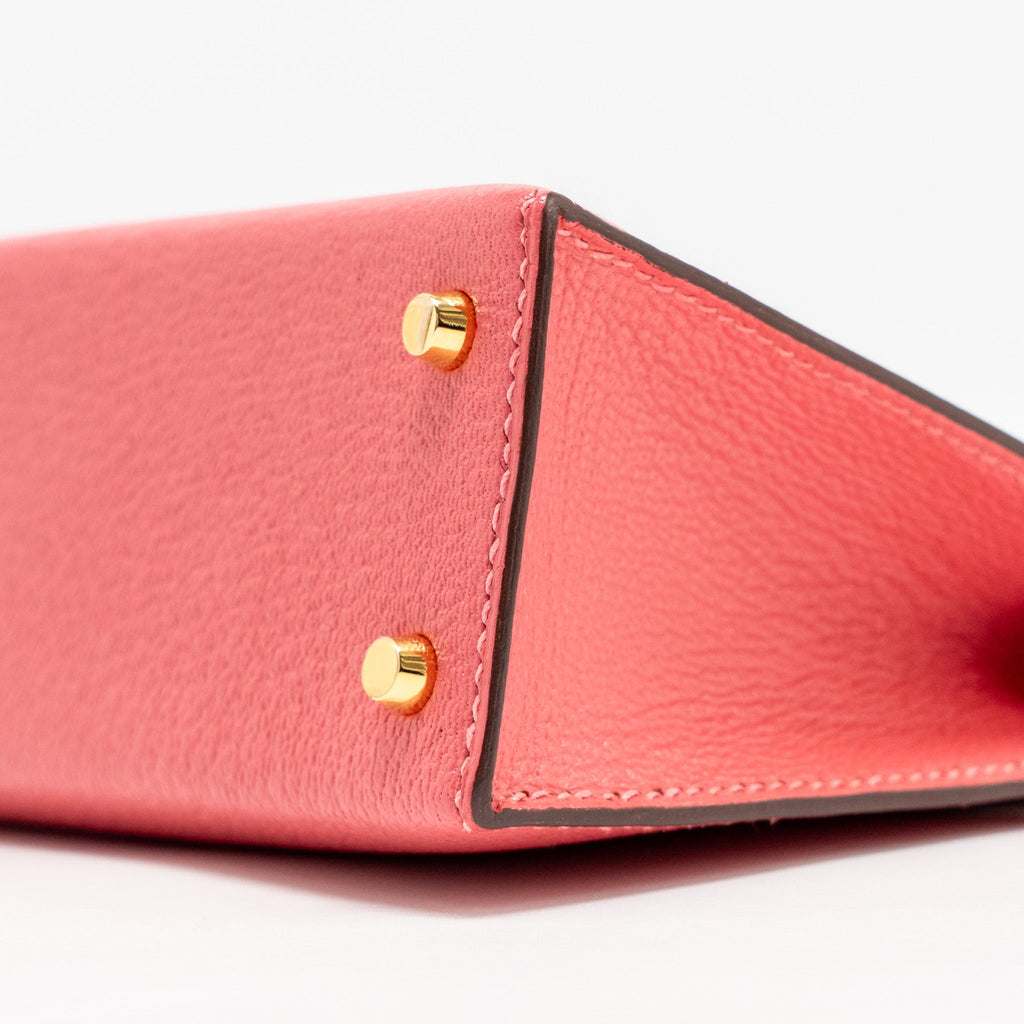 HERMES MINI KELLY II CHÈVRE MYSORE ROSE AZALEE GHW