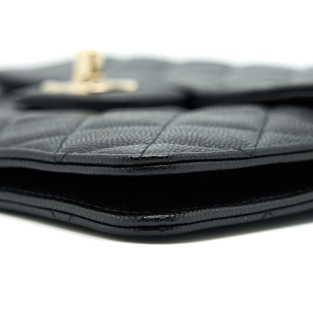 CHANEL FLAP CASE BLACK CAVIAR LGHW