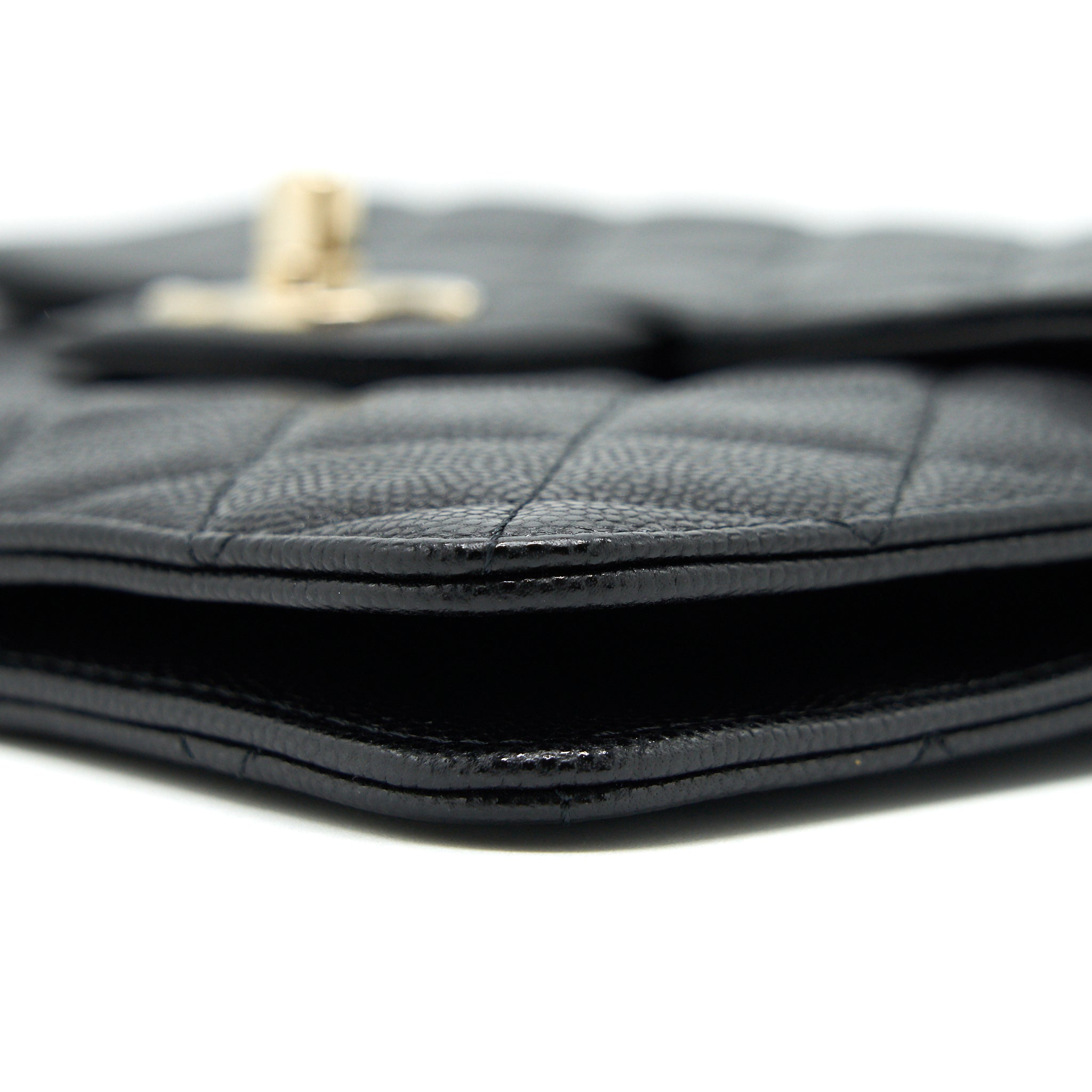 CHANEL FLAP CASE BLACK CAVIAR LGHW