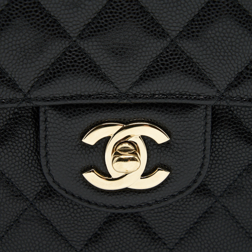 CHANEL FLAP CASE BLACK CAVIAR LGHW