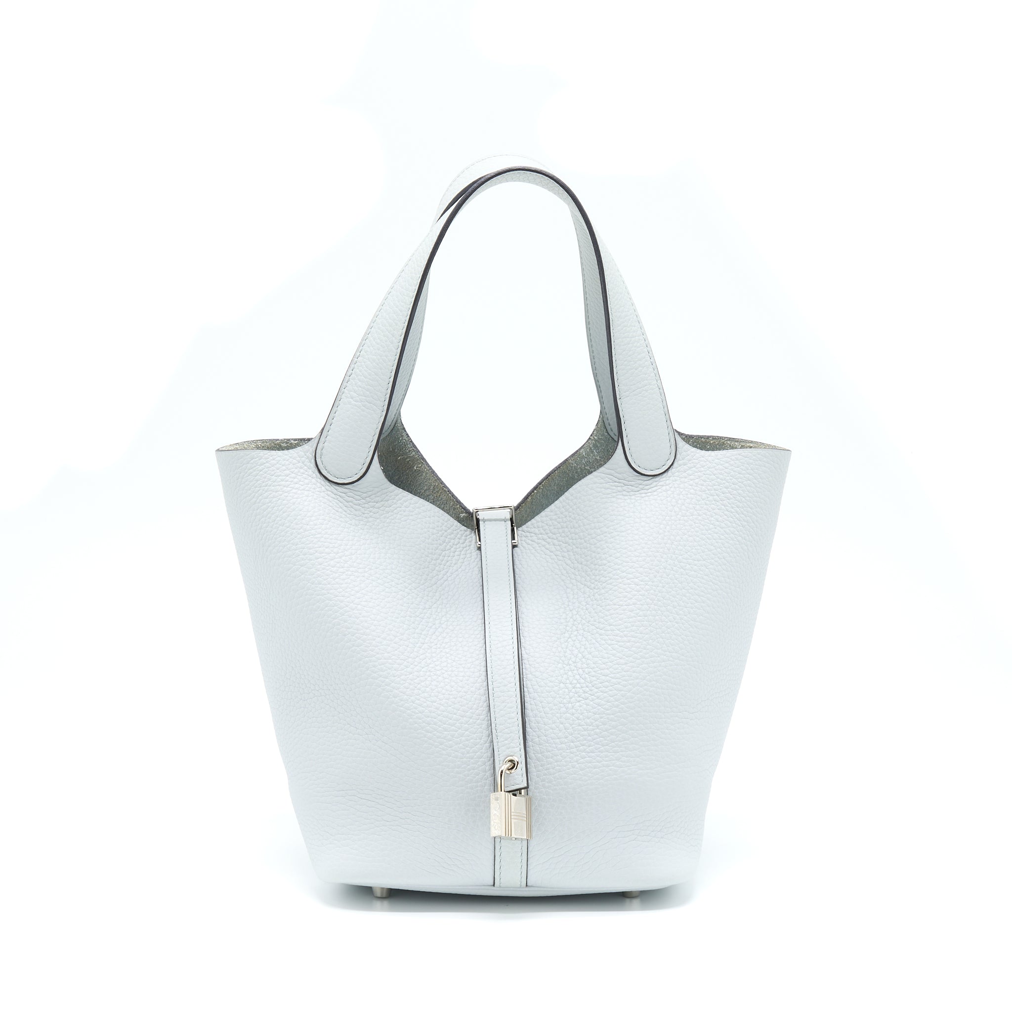 HERMES PICOTIN 22 LOCK BAG CLEMENCE BLUE PALE SHW