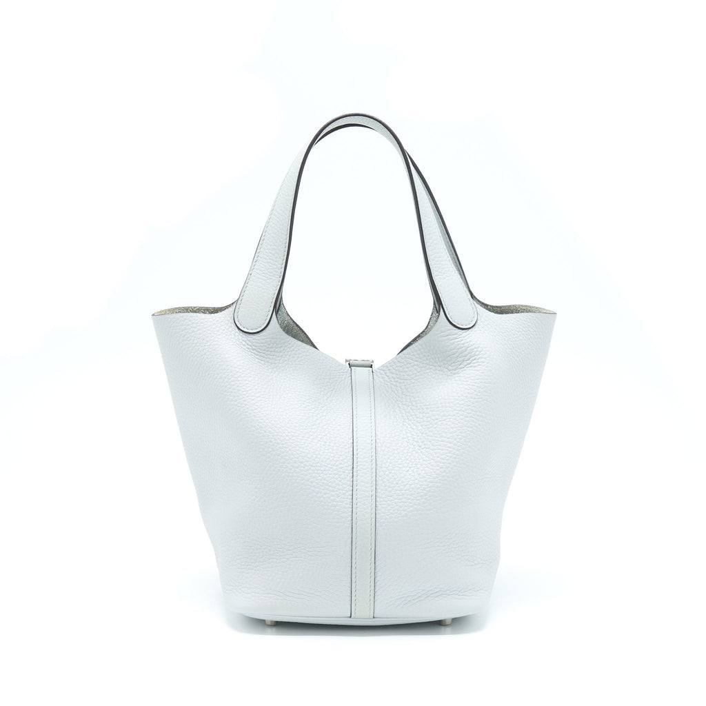 HERMES PICOTIN 22 LOCK BAG CLEMENCE BLUE PALE SHW