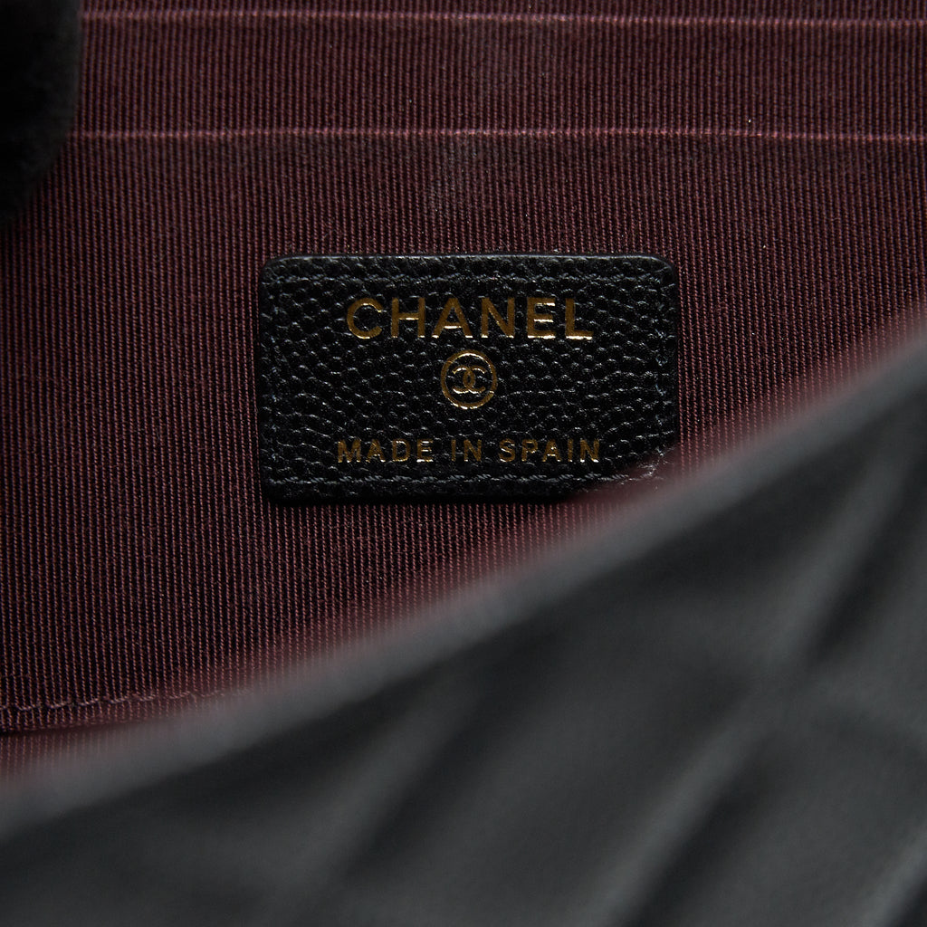 CHANEL FLAP CASE BLACK CAVIAR LGHW