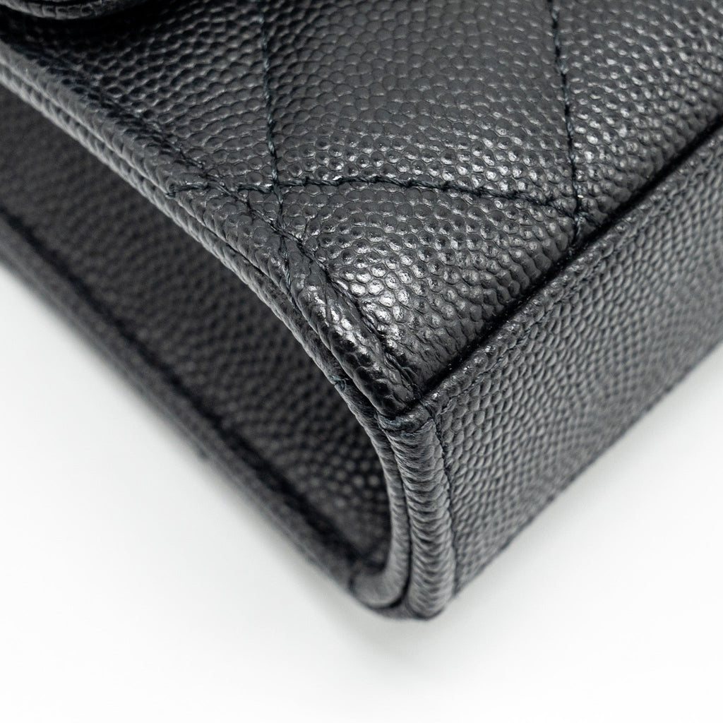CHANEL MINI TOP HANDLE FLAP BAG CAVIAR BLACK LGHW (MICROCHIP)