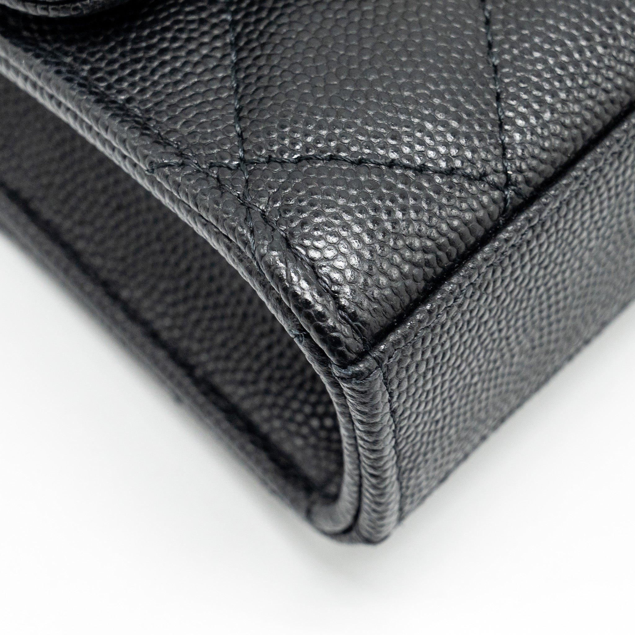 CHANEL MINI TOP HANDLE FLAP BAG CAVIAR BLACK LGHW (MICROCHIP)
