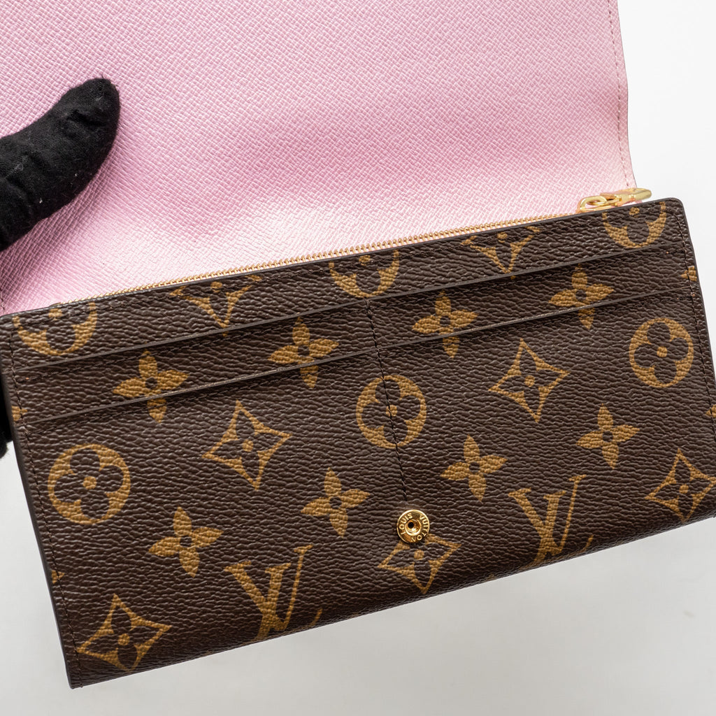 LOUIS VUITTON SARAH WALLET 2016 CHRISTMAS LIMITED EDITION MONOGRAM CANVAS ROSE BALLERINE GHW