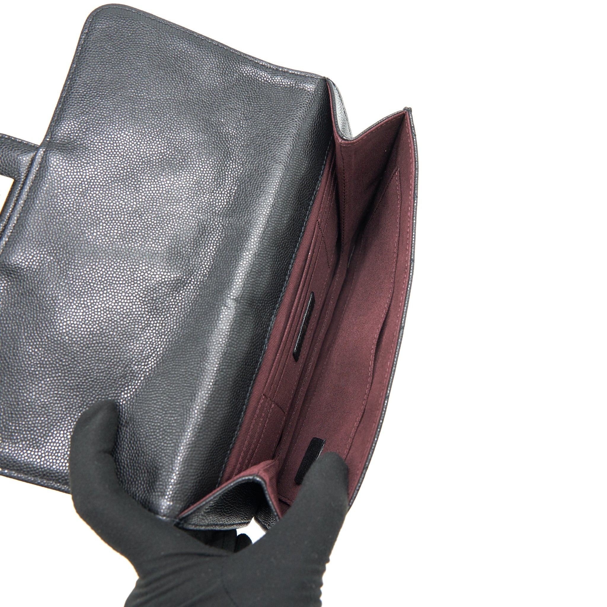 CHANEL FLAP CASE BLACK CAVIAR LGHW