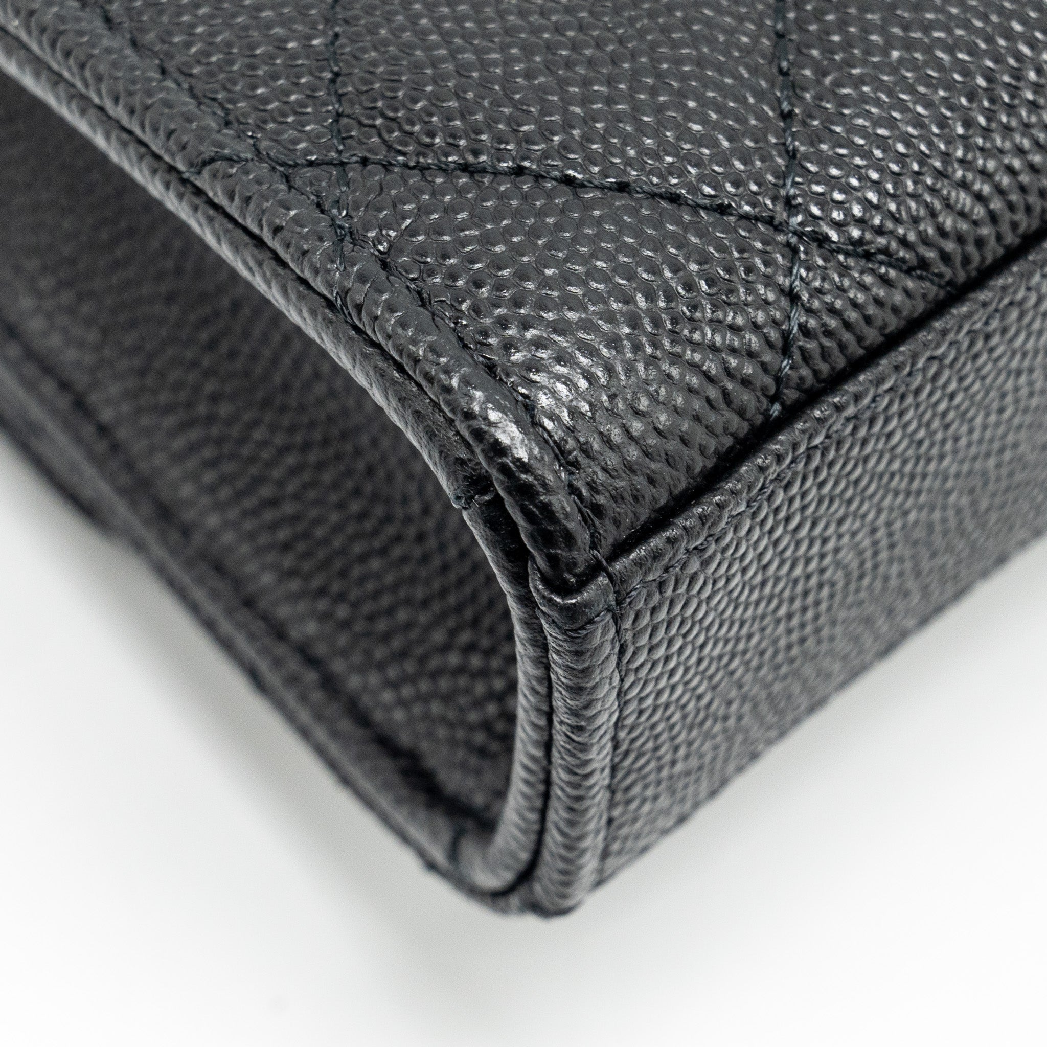 CHANEL MINI TOP HANDLE FLAP BAG CAVIAR BLACK LGHW (MICROCHIP)