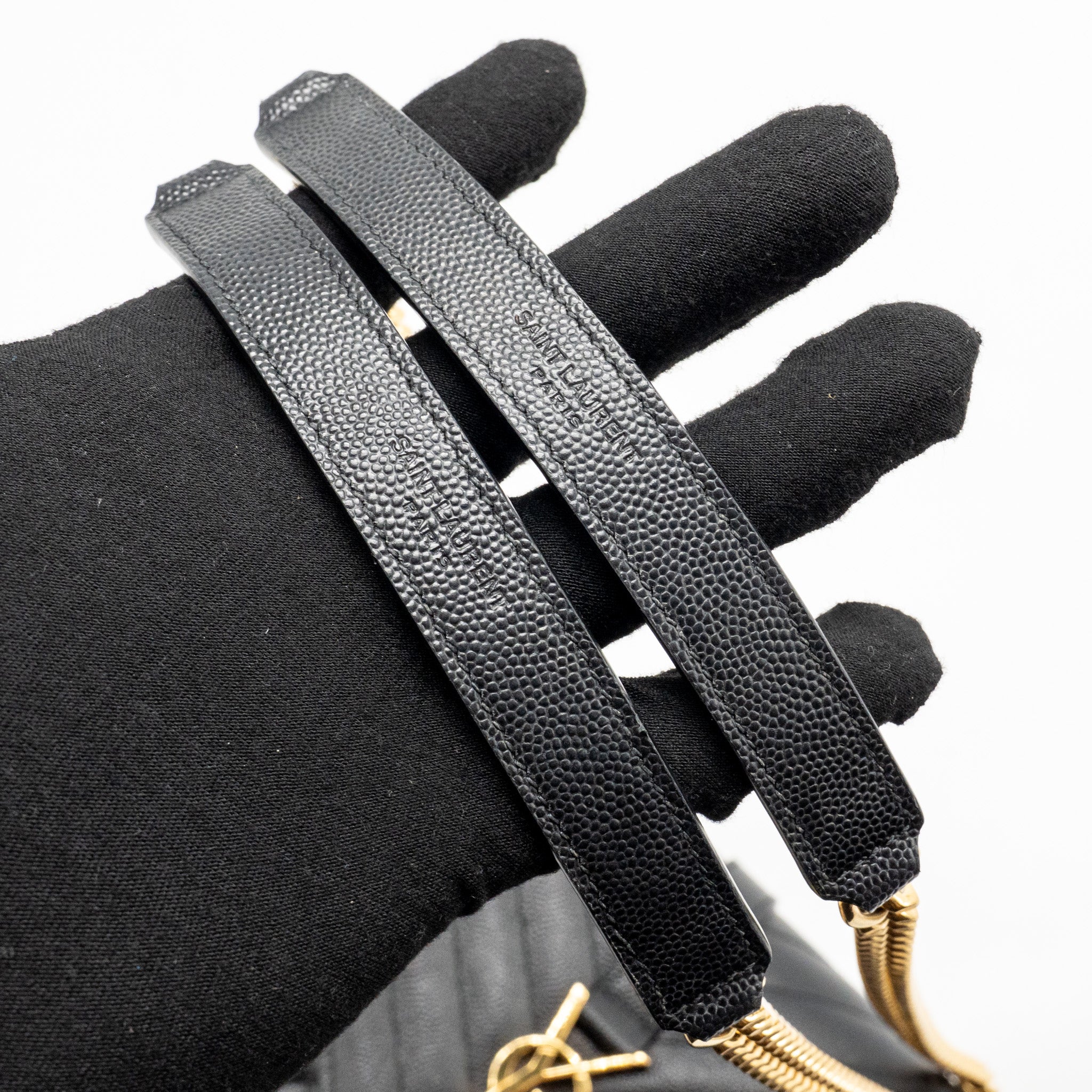 SAINT LAURENT/YSL MEDIUM ENVELOPE BAG CALFSKIN BLACK GHW