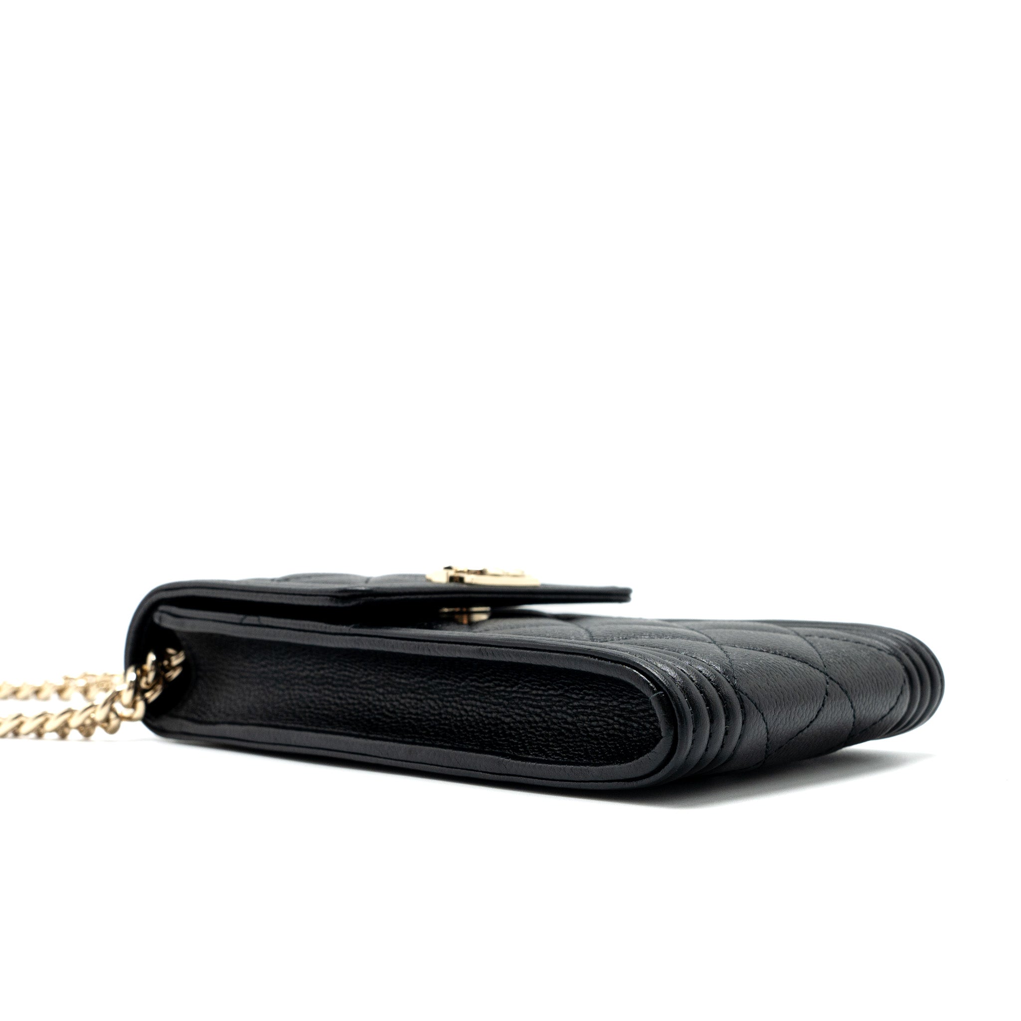 CHANEL VERTICAL PHONE POUCH CAVIAR BLACK LGHW