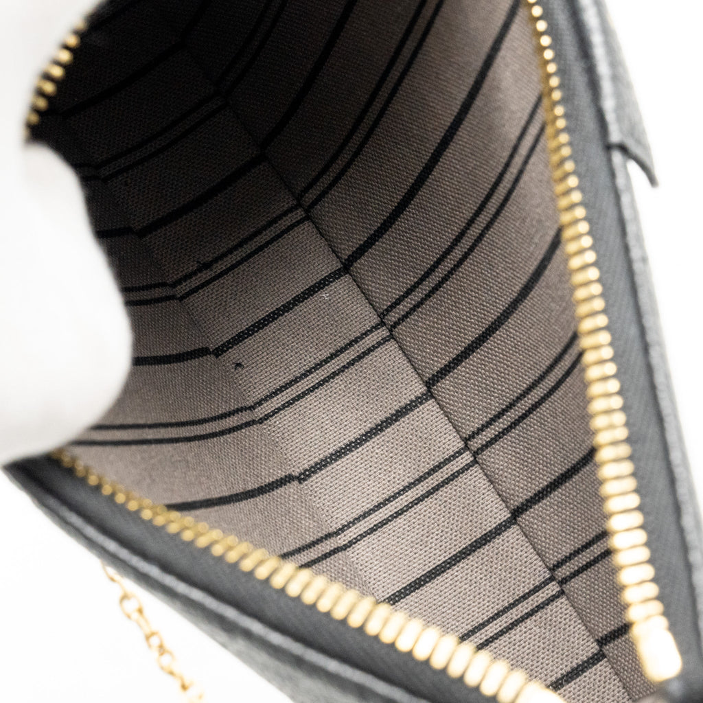 LOUIS VUITTON EASY POUCH ON STRAP EMPREINTE MONOGRAM BLACK GHW