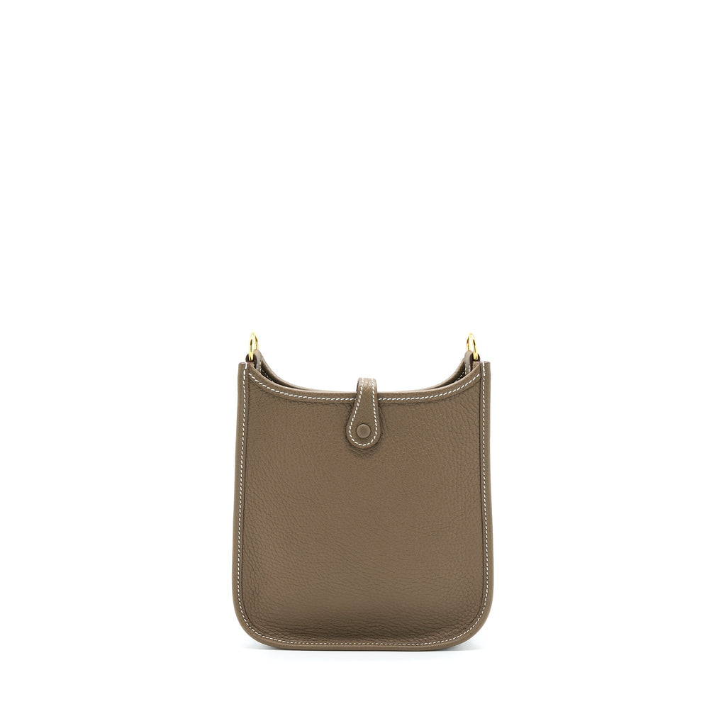 HERMES MINI EVELYNE CLEMENCE ETOUPE/BLEU INDIGO GHW