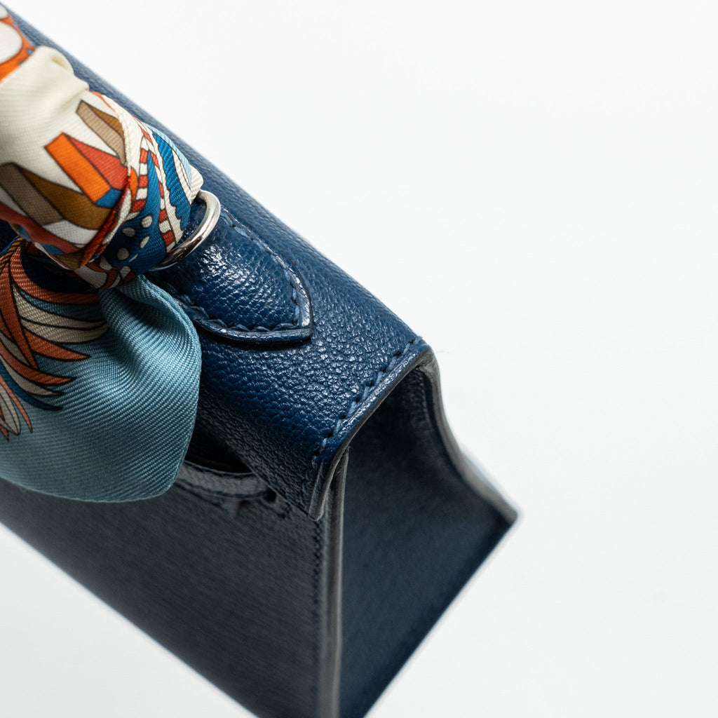 HERMES MINI KELLY CHÈVRE MYSORE DEEP BLUE/ BLUE IZMIR SHW