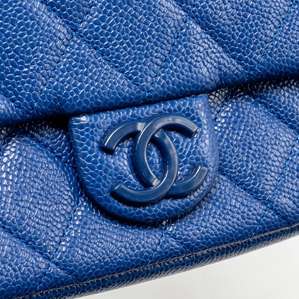 CHANEL INCOGNITO MINI SQUARE FLAP BAG CAVIAR BLUE WITH BLUE HARDWARE