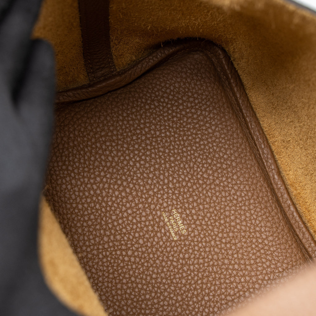 HERMES PICOTIN 18 LOCK BAG CLEMENCE/SWIFT ALEZAN/BISCUIT GHW