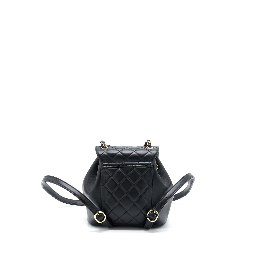 CHANEL DUMA MINI BACKPACK LAMBSKIN BLACK LGHW (MICROCHIP)