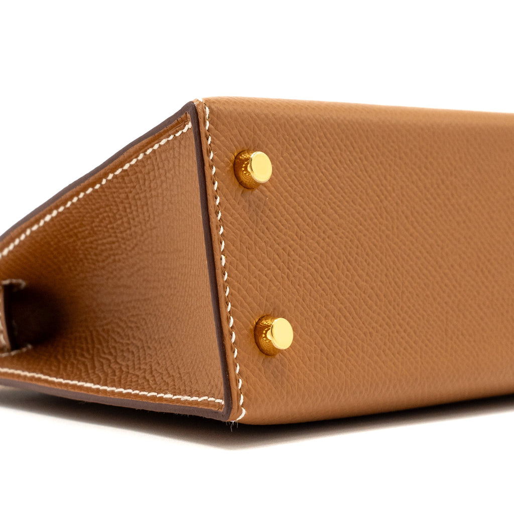 HERMES MINI KELLY EPSOM GOLD GHW