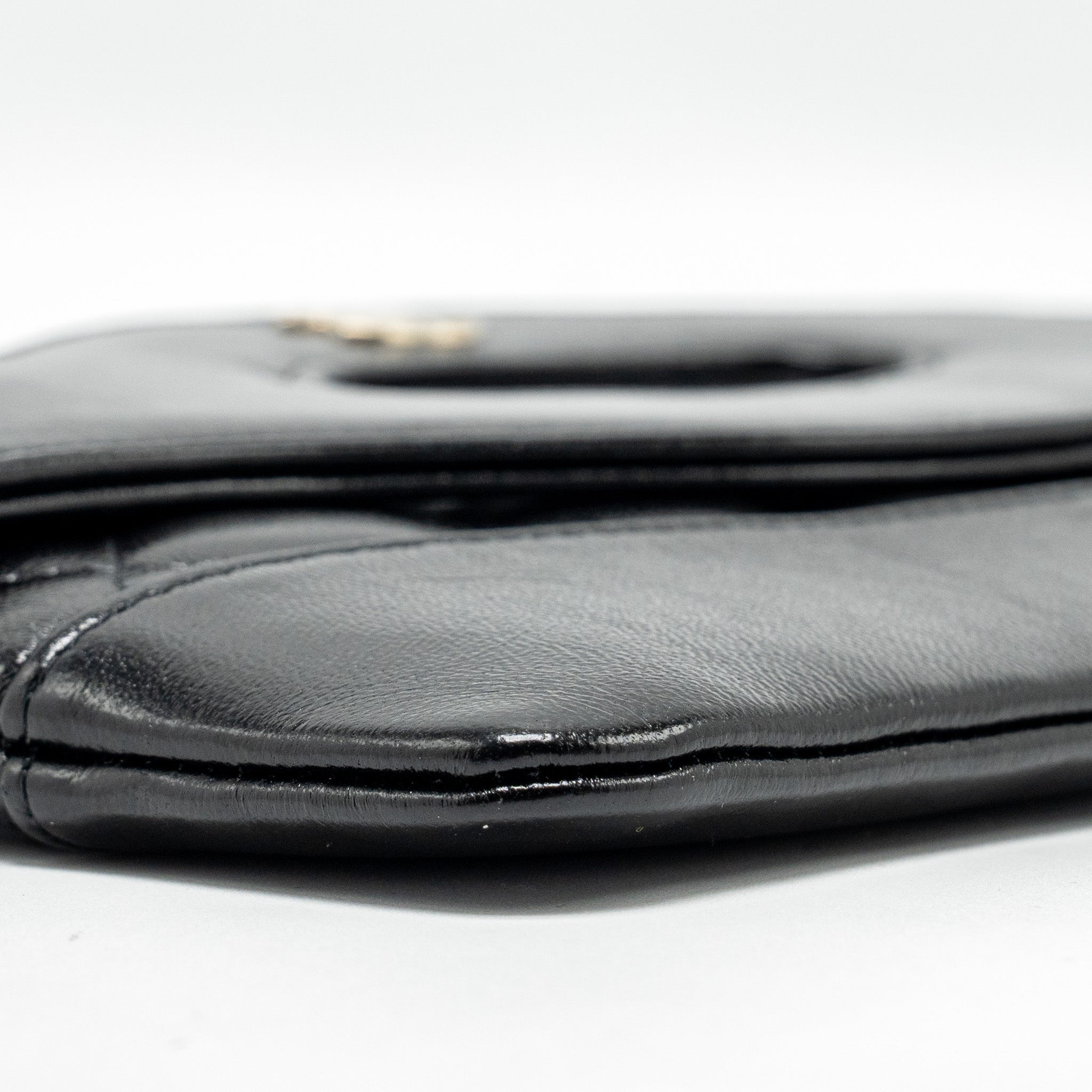 CHANEL 24S MINI 31 CLUTCH SHINY LAMBSKIN BLACK LGHW (MICROCHIP)