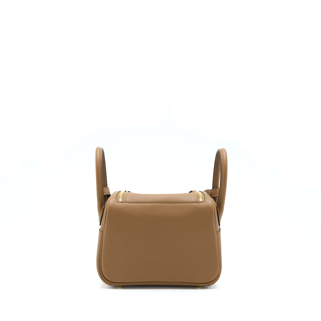 HERMES MINI LINDY SWIFT ALEZAN / BISCUIT GHW