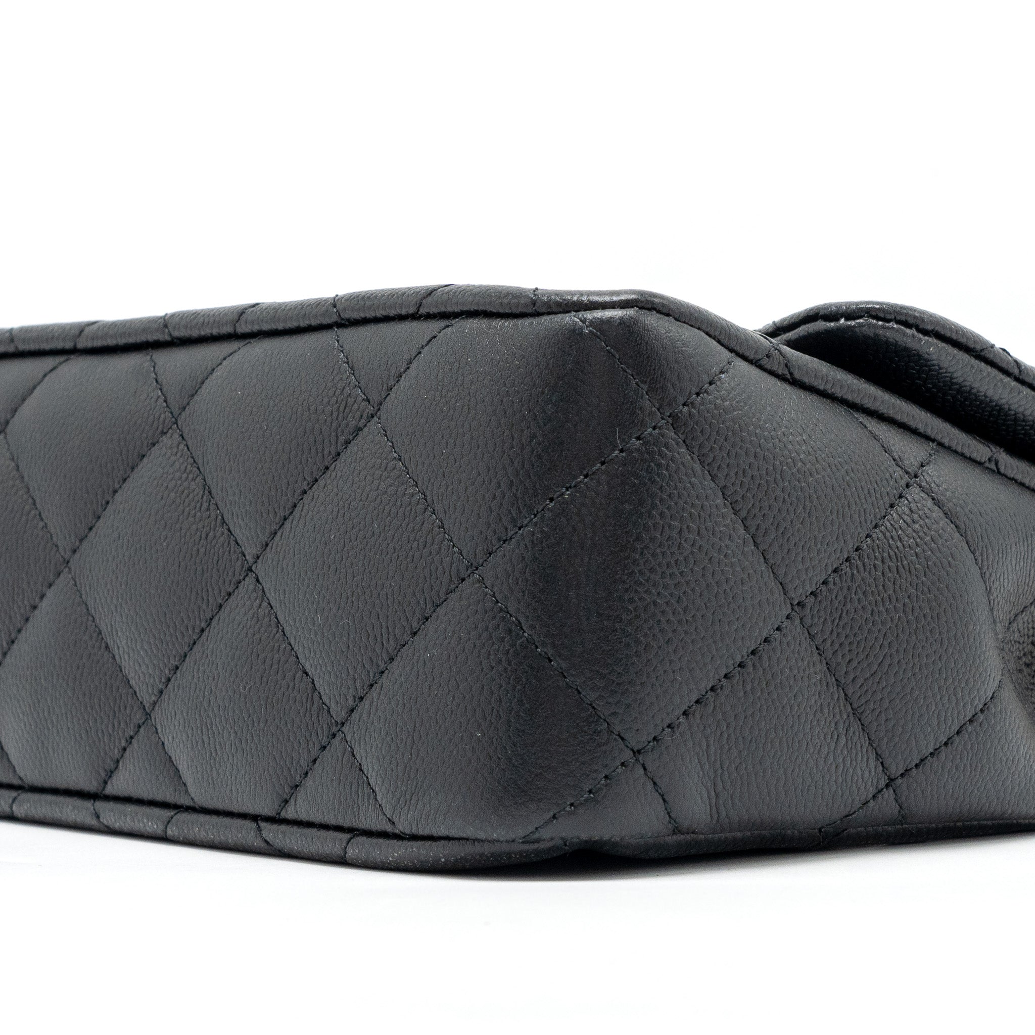 CHANEL COCO LOVE FLAP BAG ADJUSTABLE CHAIN CAVIAR BLACK GHW (MICROCHIP)