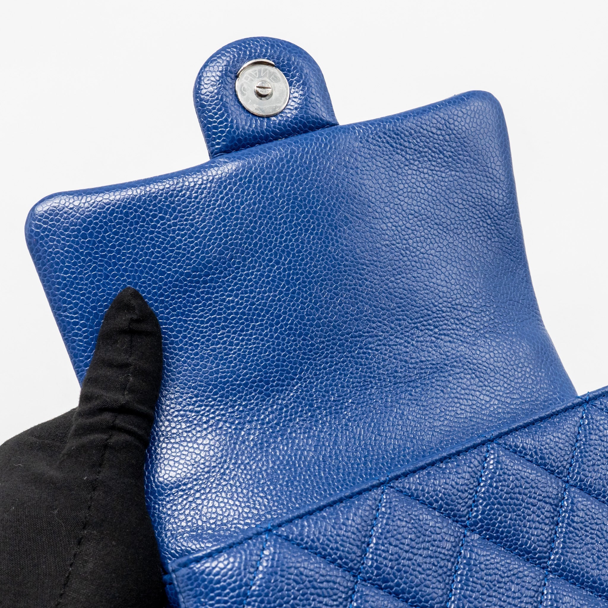 CHANEL INCOGNITO MINI SQUARE FLAP BAG CAVIAR BLUE WITH BLUE HARDWARE