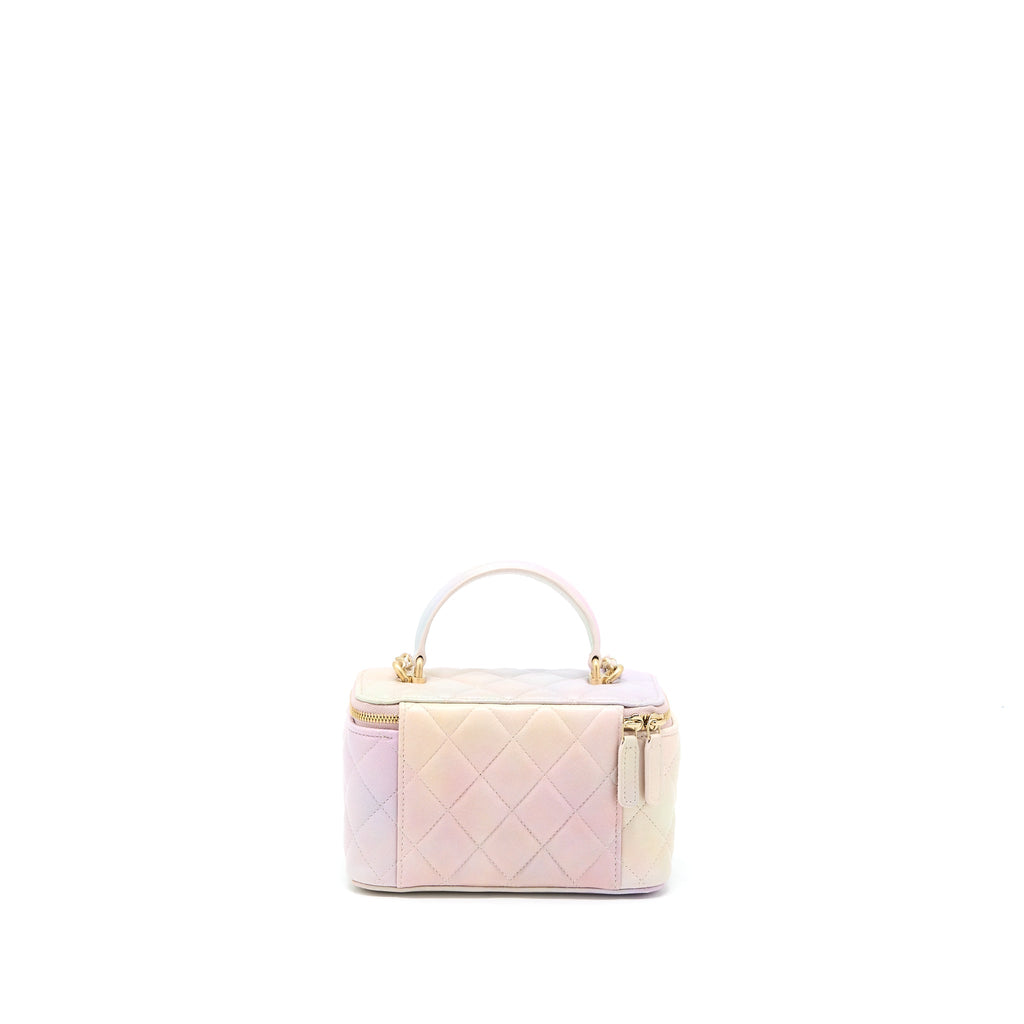 CHANEL 22P TOP HANDLE LONG VANITY CASE LAMBSKIN MULTICOLOUR GHW