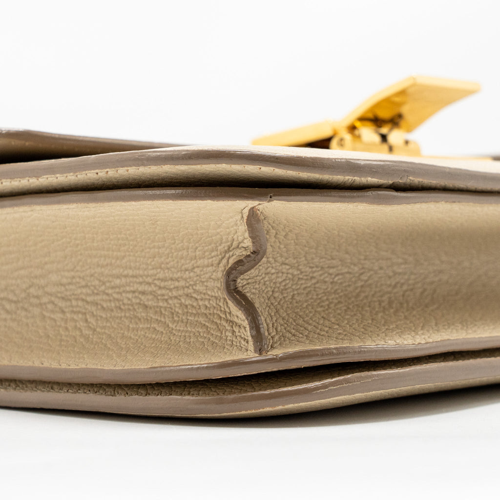 CELINE MEDIUM CLASSIC BOX BAG GOATSKIN BEIGE GHW