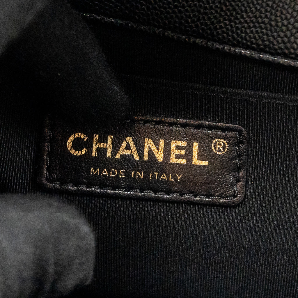 CHANEL MEDIUM CLASSIC BOY BAG CAVIAR BLACK GHW