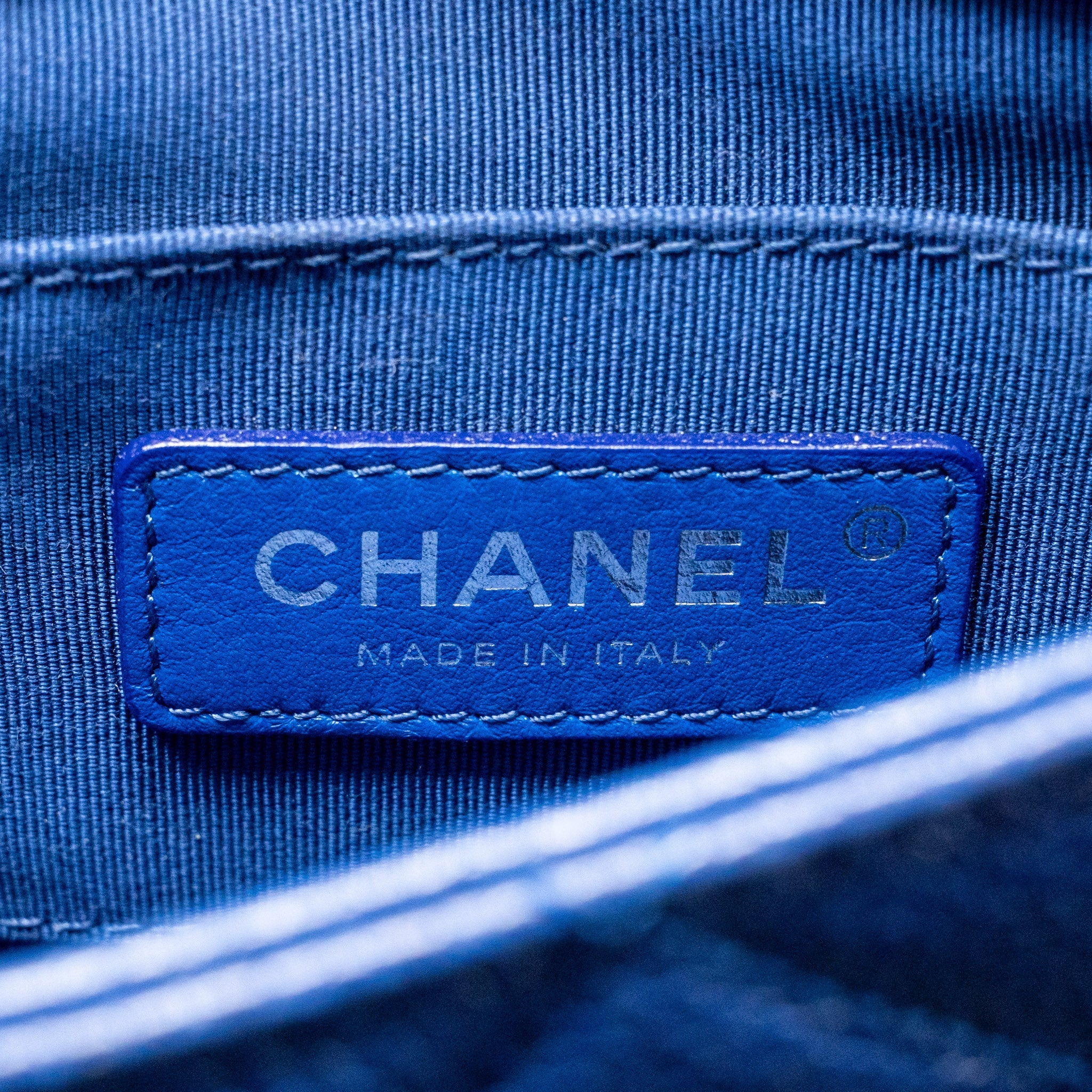 CHANEL INCOGNITO MINI SQUARE FLAP BAG CAVIAR BLUE WITH BLUE HARDWARE
