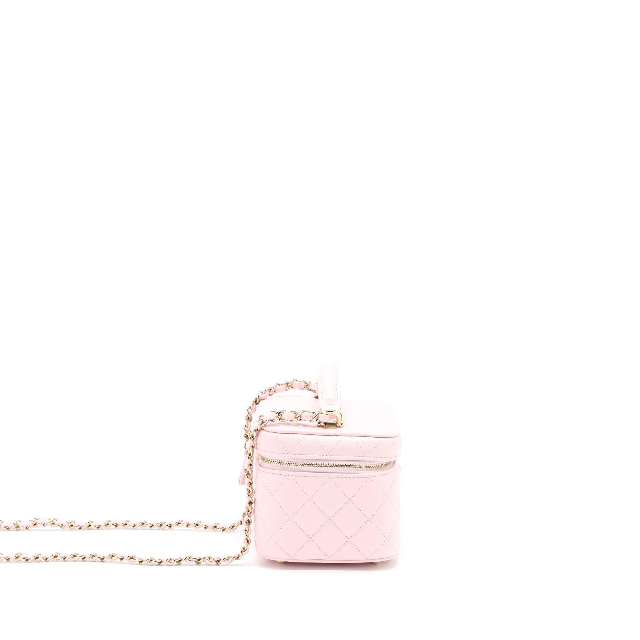 CHANEL 22S TOP HANDLE VANITY BAG CAVIAR LIGHT PINK LGHW (MICROCHIP)