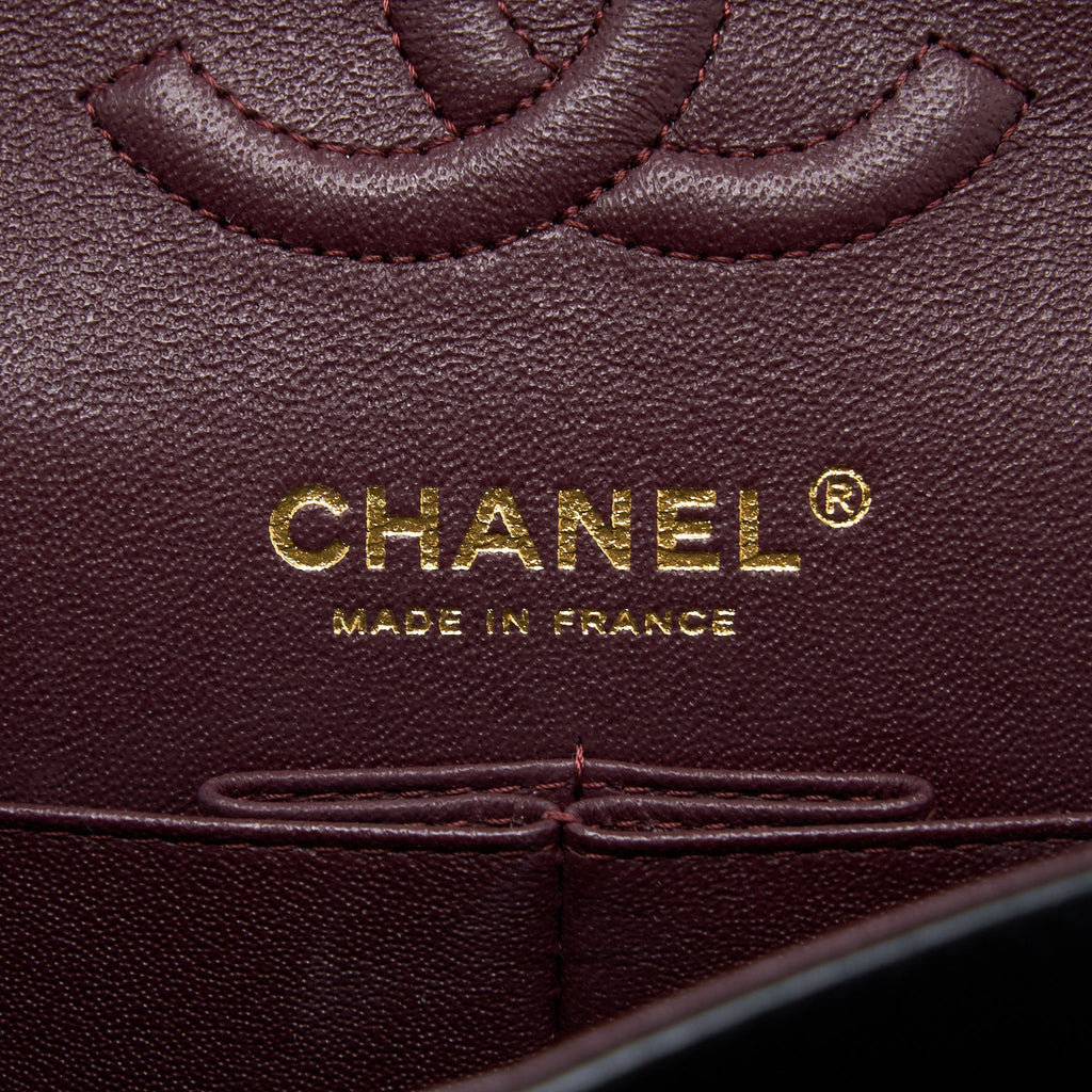 CHANEL SMALL CLASSIC DOUBLE FLAP BAG LAMBSKIN BLACK GHW (MICROCHIP)