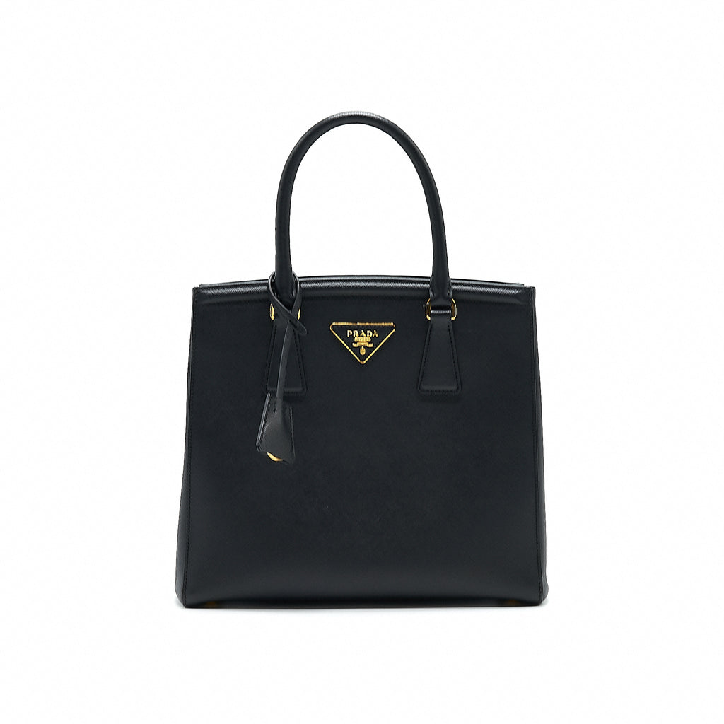 PRADA SAFFIANO LUX LEATHER TOTE BAG NERO