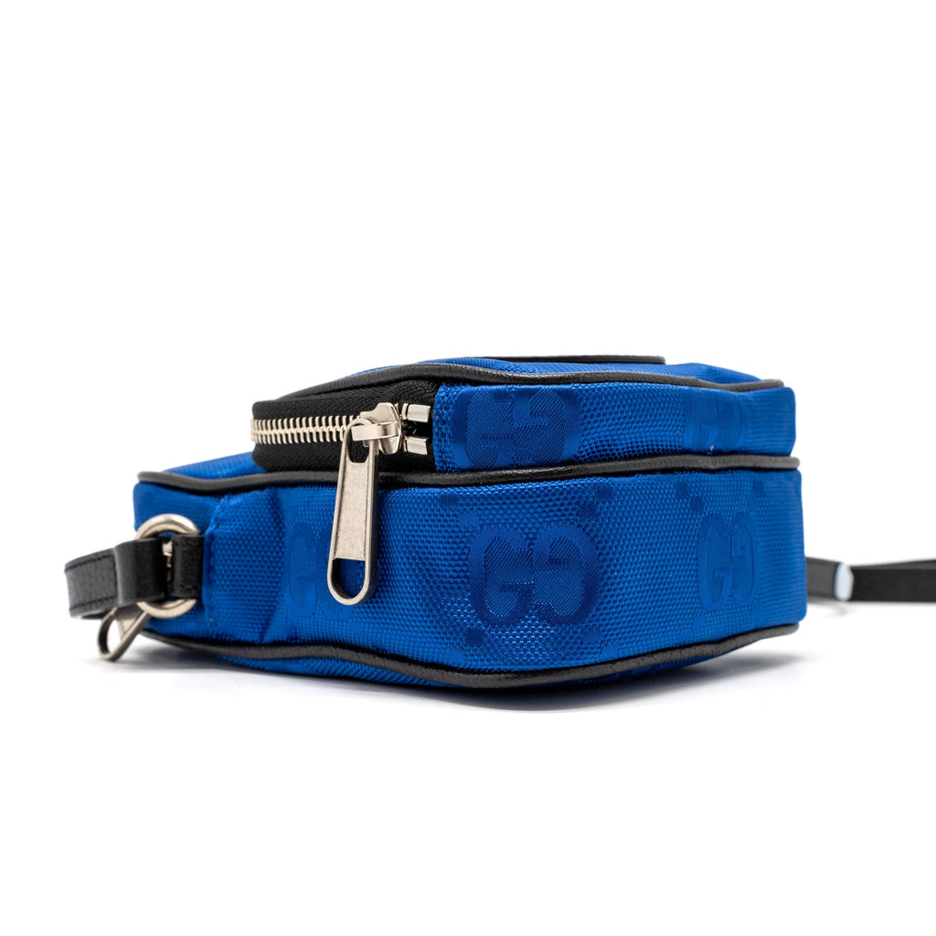GUCCI OFF THE GRID MINI CROSSBODY BAG FABRIC/LEATHER BLUE/MULTICOLOUR SHW