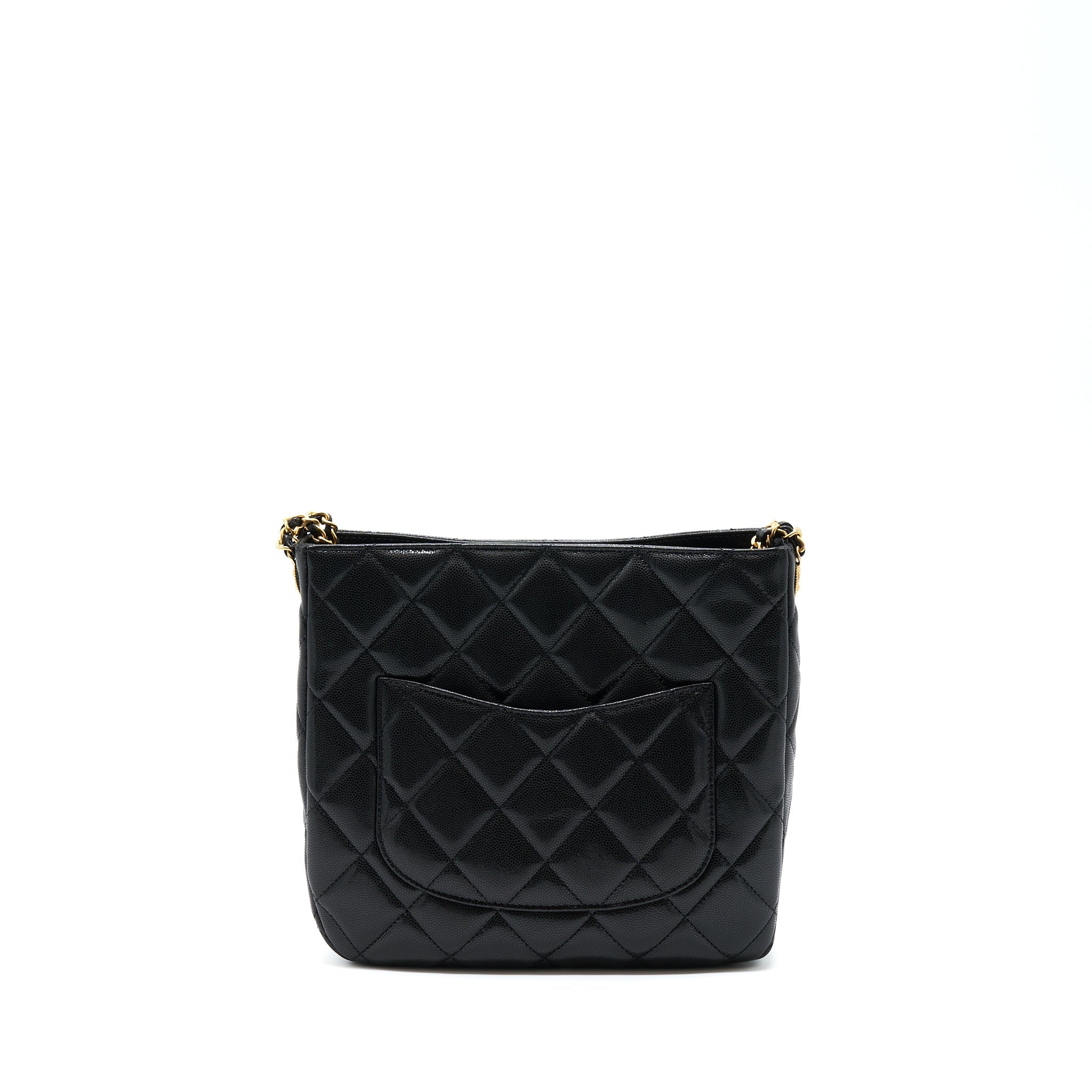 CHANEL 22A TWIST YOUR BUTTONS HOBO SHOULDER BAG CAVIAR BLACK GHW (MICROCHIP)